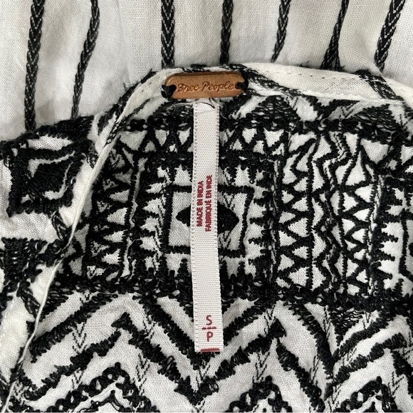 Free People Black and White Lola Embroidered Mini Dress - Picture 8 of 10